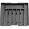 HIRAISM Cutlery Case with Extendable Tray for Kitchen Storage (Black)