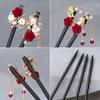 Rose Ancient Headwear Wooden Hairpin Ancient Style Hairpin Hanfu Hair Sticks Chinese Style Headwear