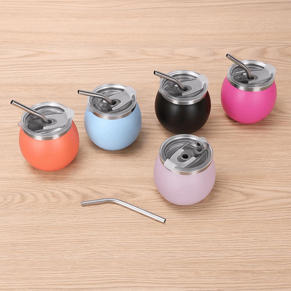 Double Wall Portable Egg Cup 5oz Tumbler Cup Tea Mug Argentine Yerba Mate Cup  Office