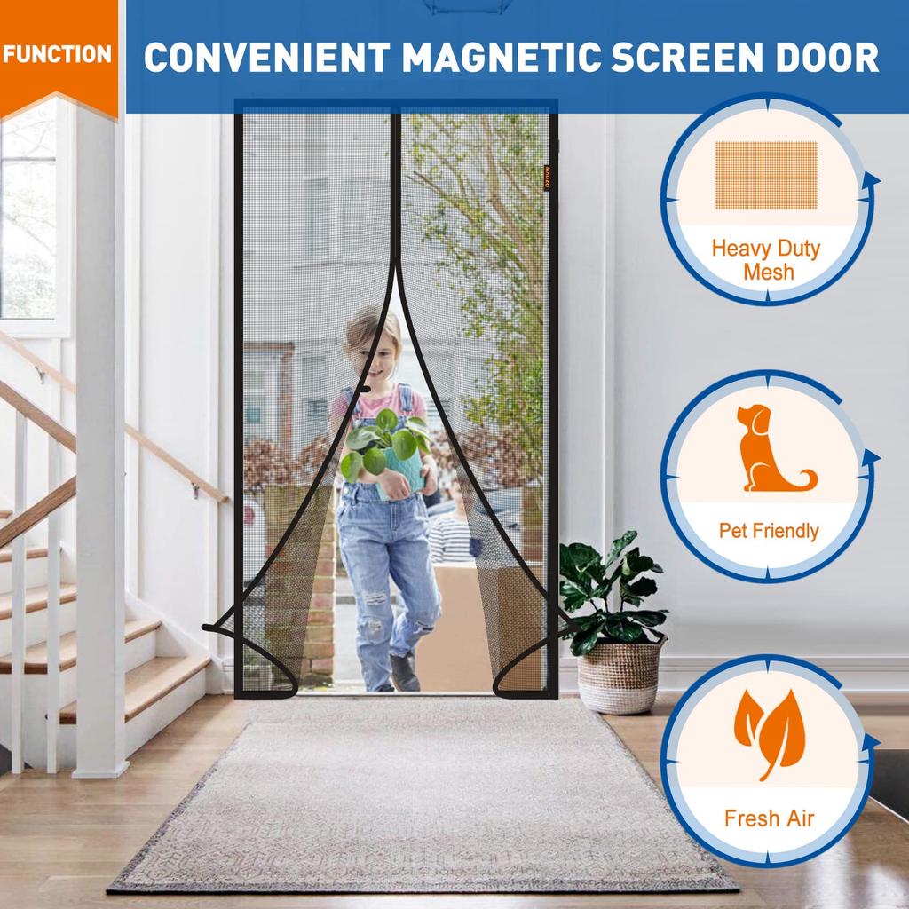 Velcro Installation Magnetic Soft Screen Doors and Windows with Household Magnetic Buckle Screen Doors