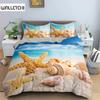 Starfish Duvet Cover Conch Beach Pattern Bedding Set For Kids Bedroom 3D Quilt Cover Ocean World Comforter Covers Home Textile