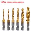 Hex Shank Titanium Plated HSS Screw Thread Metric Tap Drill Bits Screw Machine Compound Tap M3 M4 M5 M6 M8 M10 Hand Tools
