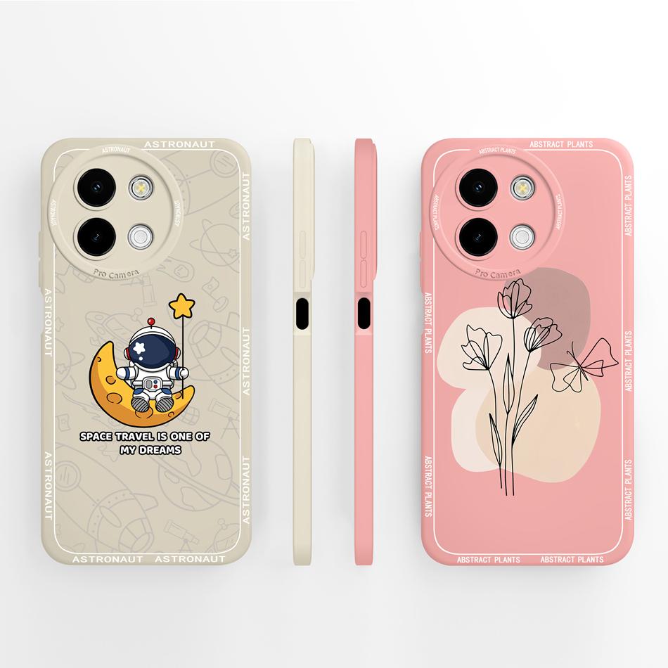 Case For Vivo Y38 Y58 T3X Y200i Y200T 5G Cute Panda Funda Soft Liquid Silicone Camera Protection Back Cover Shockproof Bumper