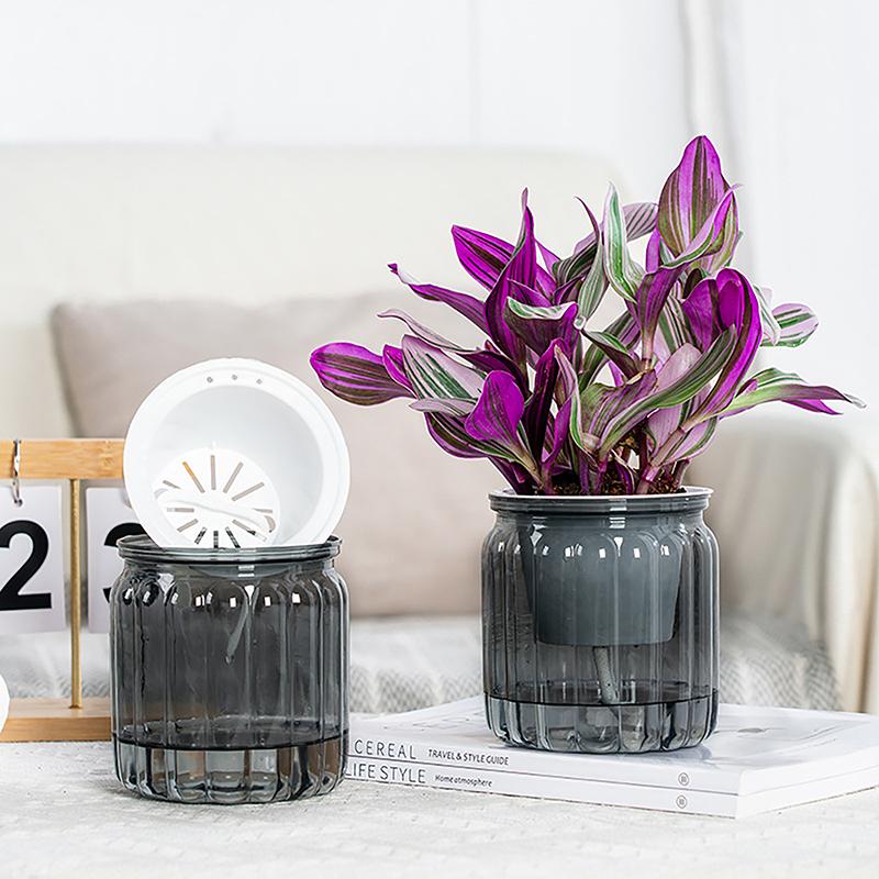 Круглые самополивающиеся цветочные горшки гидропонный горшок для растений ваза самопоглощающий водоем для домашнего бонсай настольный декор