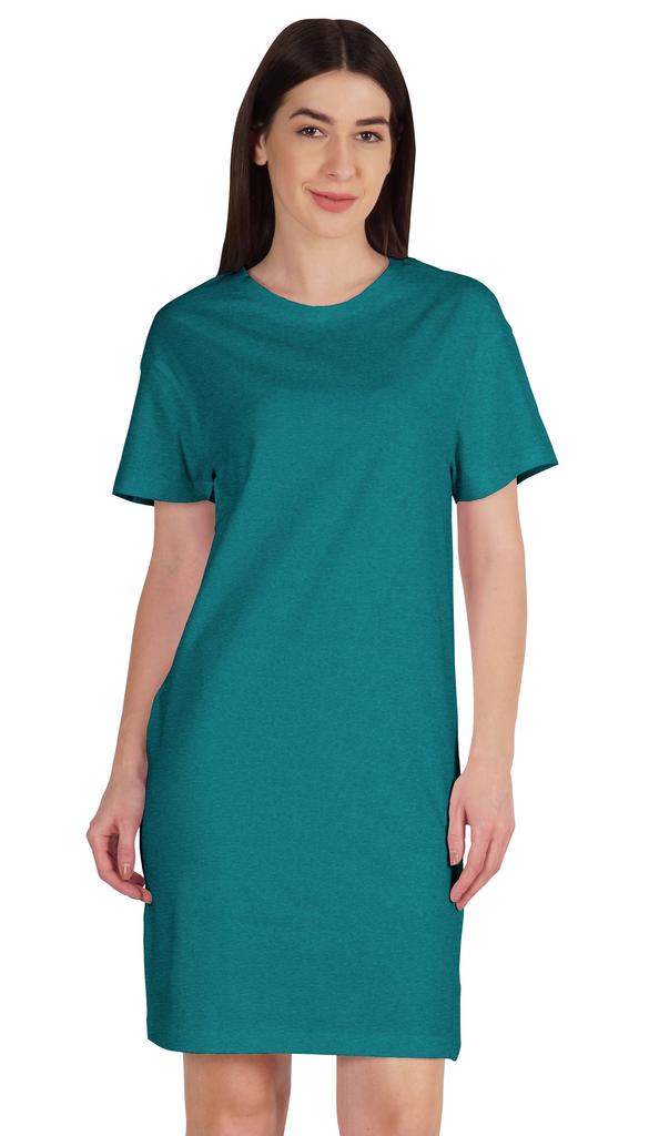 Inkmeso Женское однотонное платье-сдвиг с коротким рукавом, обычного кроя, футболка из хлопкового джерси