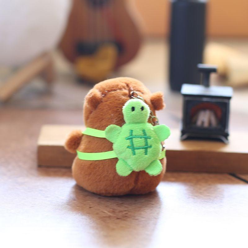 Capybara Plush Toy Keychain With Pp Cotton Fill For Kids Bag Charm Gift