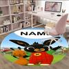 Customizable B-Bing Bunny3 Round Non-Slip Carpet - Ideal for Garden, Picnic, Office, Perfect for Decoration, Suitable For All Seasons