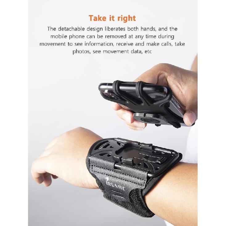 360 Degree Rotation Phone Holder Bracelet Adjustable Mobile Phone Holder Removable Wristband Phone Case for Sports Fitness 6