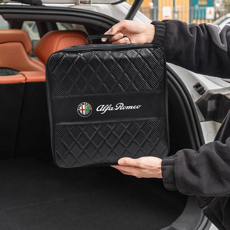 Hub Caps Car Charging Cable Storage Bag Trunk Organizer For Alfa Romeo 147 MiTo Giulia 156 159 Stelvio 4C Giulietta Brera Disco XGHIJ1