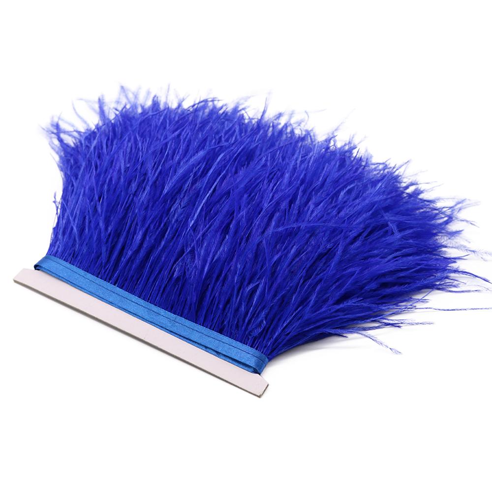FeatherLight Blue Ostrich Feather Trim Ribbon Real Ostrich Feathers Fringe Trims for Party Clothing Sewing Decoration Plumes Diy Crafts