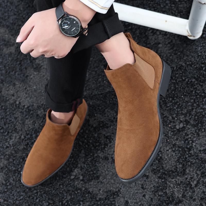 Ботинки Челси 25870 Матовые, Дышащие Ботинки Мартина Мужские 48 Большой Размер Британские Ботинки Челси Внешняя Торговля