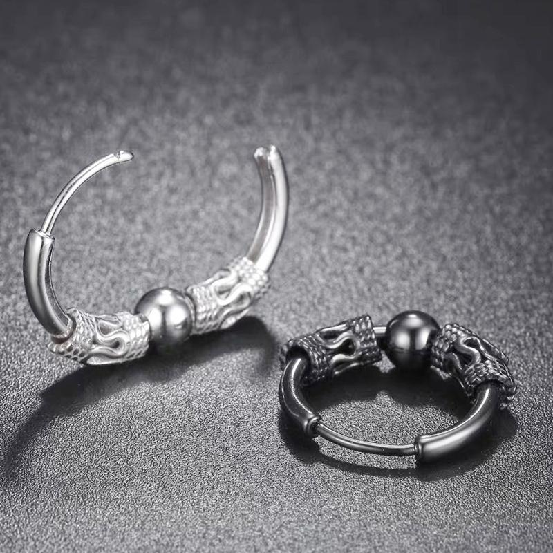 1 пара панк-серьги-кольца из нержавеющей стали с круглым тотемом для мужчин и женщин, не тускнеющие, серьги в стиле хип-хоп, мужские украшения, подарок