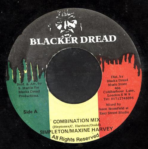 7-дюймовая пластинка SIMPLETON / MAXINE HARVEY - Combination Mix NONE Blacker Dread UK Reggae, Ska & Dub Б/у