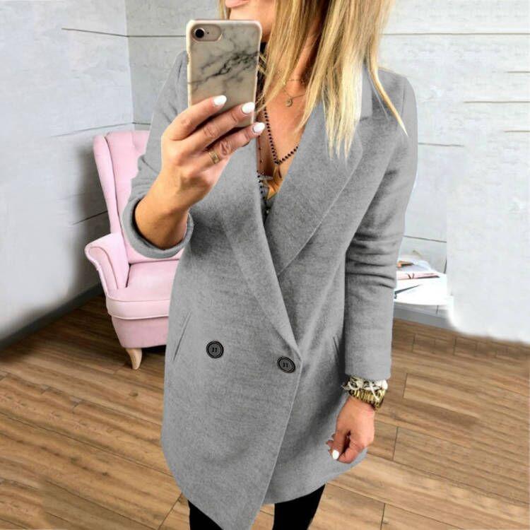 Осенне-зимнее двухстороннее шерстяное пальто женское шерстяное пальто тренчкот женский