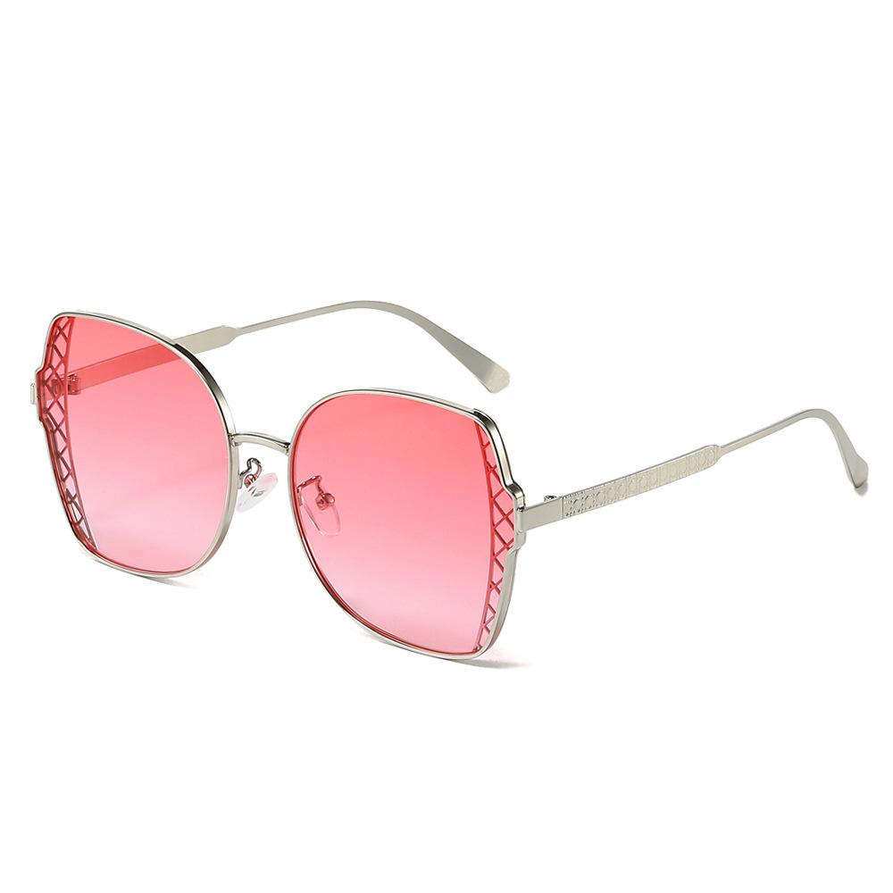 Retro Large Frame Polygon Gradient Women Sunglasses Now Pearl Decorative Frames Personality Casual Men Sun Glasses Uv400