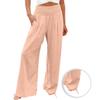 Linen Pants Women Comfy Flowy Wide Leg Pants Trousers Summer High Waisted Beach Palazzo Pants With Pockets