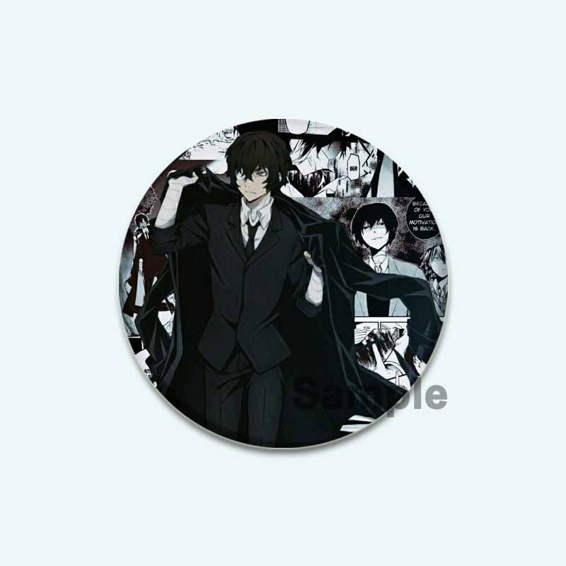 32/44/58 мм мультфильм бродячие собаки Банго HD печать брошь аниме значок вооруженное детективное агентство Дадзай Осаму круглая витрина броши булавка на лацкан ювелирные изделия