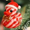 1/3Pcs Duck Ornament Handmade Texture Festive Christmas Decoration with Gift Bowknot Crutch Decor Xmas Duck Statue
