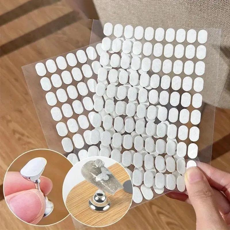 LINMANDA 100/300PCS Nail Art Display Stand Double-Sided Nail Tape Transparent Sticker for Art Practice Design Display Rack