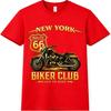 Biker T Shirt Motorcycle Route 66 New York Biker Club Live To Ride Graphic Tee