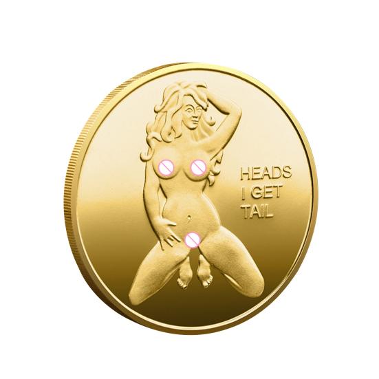 Sexy Women Coin Heads And Tails Date Night Coin Metal Double-Sided Lucky