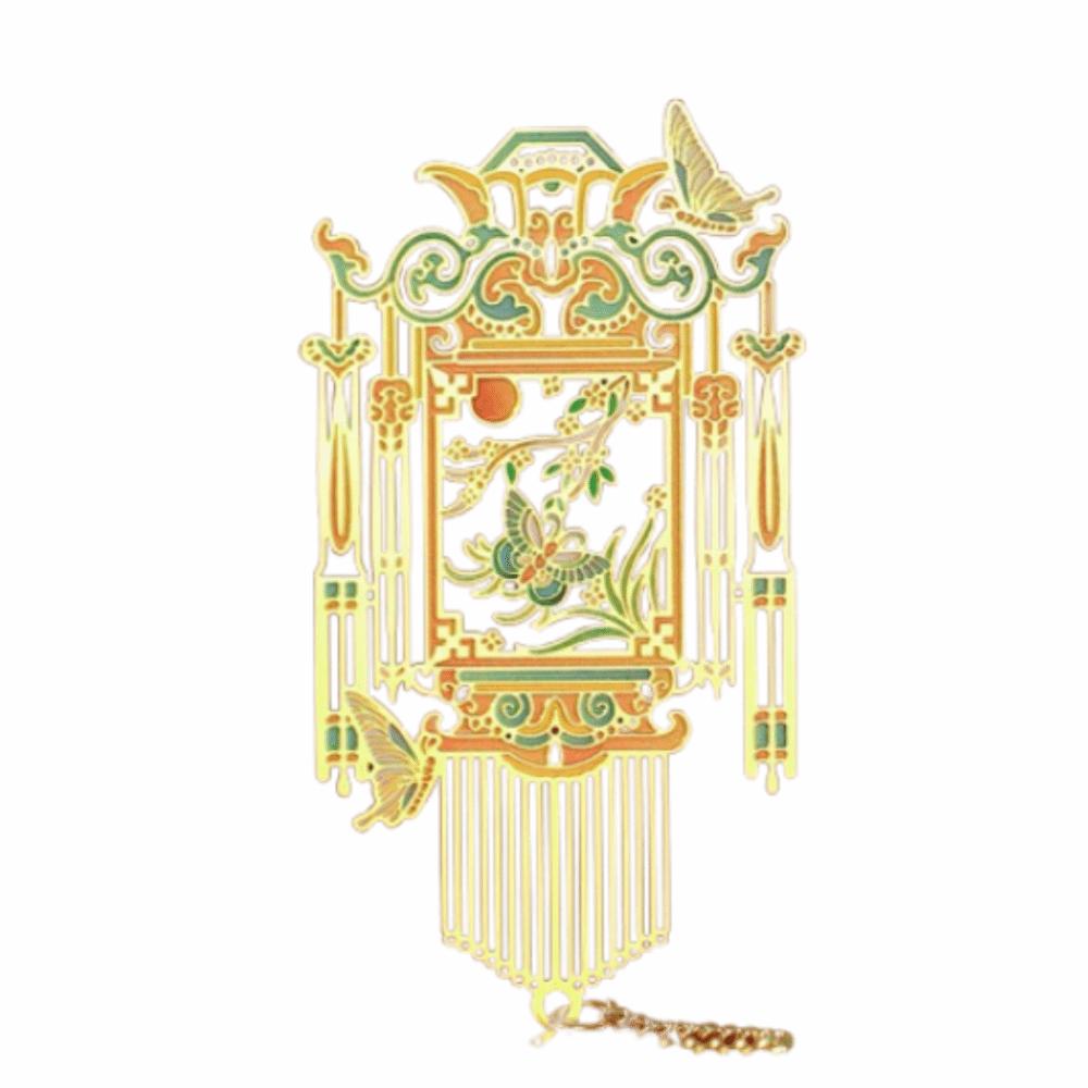 Кисточка-подвеска Закладка с китайскими зверями Креативная металлическая закладка Аксессуары для книг