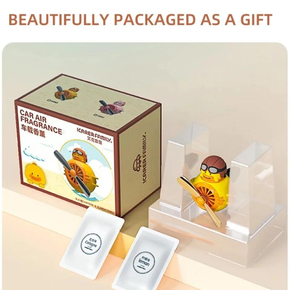 Милый автомобильный освежитель воздуха Pilot Bear с вращающимся пропеллером - магнитное крепление на вентиляционное отверстие + 6 премиальных ароматических таблеток