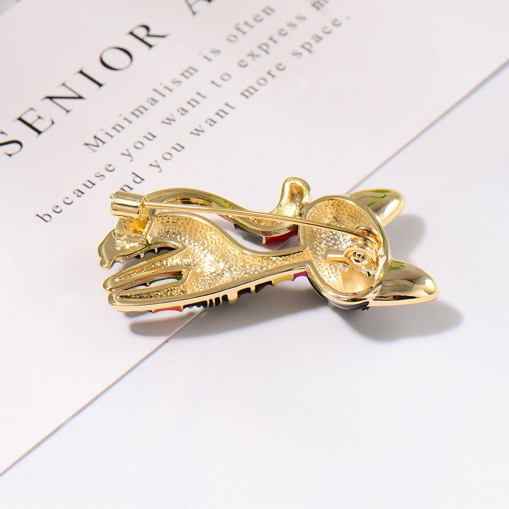 Enamal Animal Brooches Cute Colorful Cat Shape Corsage Suit Bag Hijab Pin for Women Kids Clothes AVE