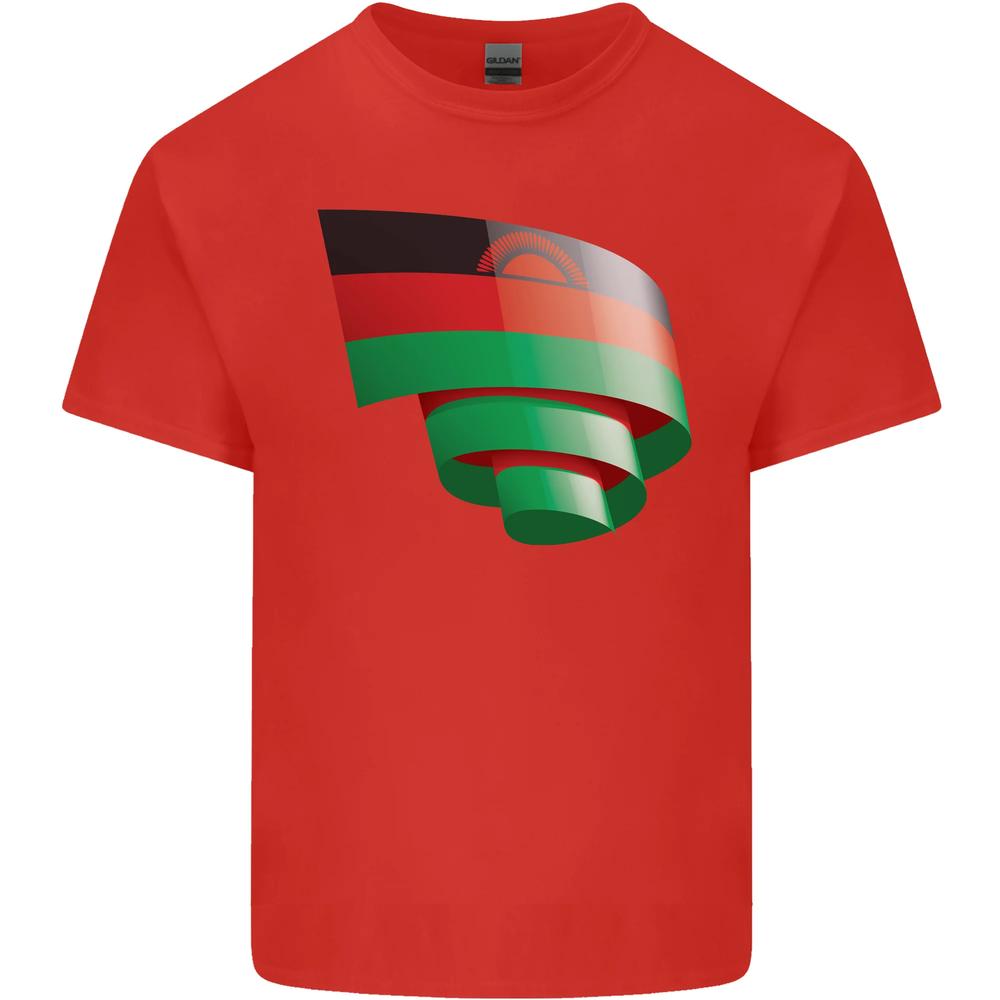 Curled Malawi Flag Malawian Day Football Unisexs Cotton TShirt Tee Top