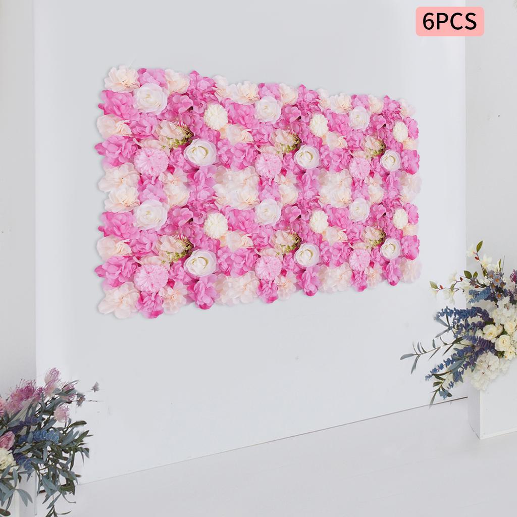 6 шт. Панели для стены с искусственными цветами, 15x15 дюймов, 3D Роза, Гортензия, Георгин, Цветочный коврик, Розовые, Белые Искусственные цветы для Свадьбы, Домашнего декора