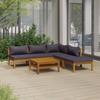 VidaXL Garden Furniture Set 6 Pcs with Cushion, Solid Acacia Wood