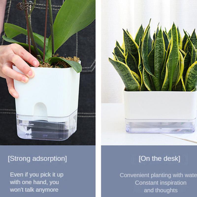 Самополивающийся горшок с магнитной адсорбцией, пластиковый горшок, автоматический полив для всех комнатных растений, суккулентов,