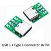 10/5 шт. Разъем TYPE C USB 3.1 Type C 16-контактный Тестовая плата-адаптер для кабеля передачи данных