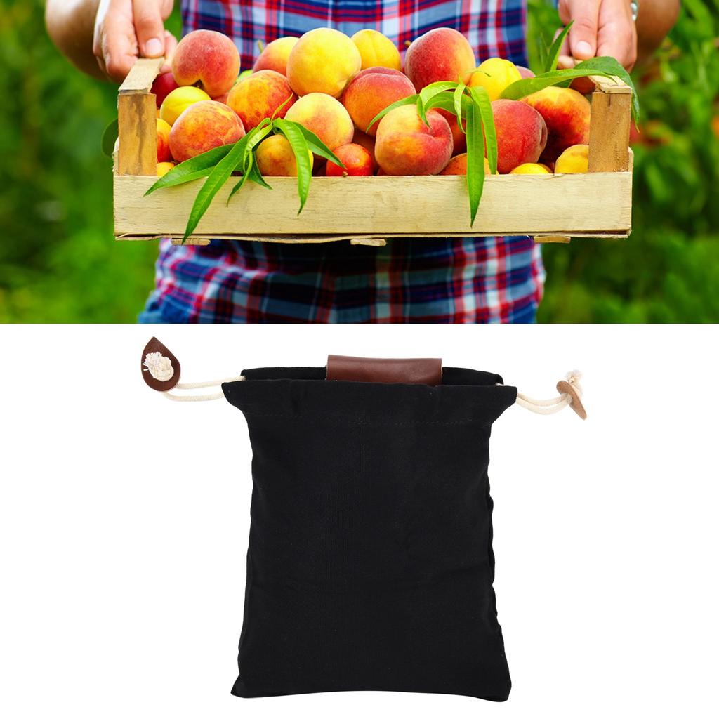 Leather Foraging Pouch Belt Fruit Picking Bag for Camping Fruit Collecting