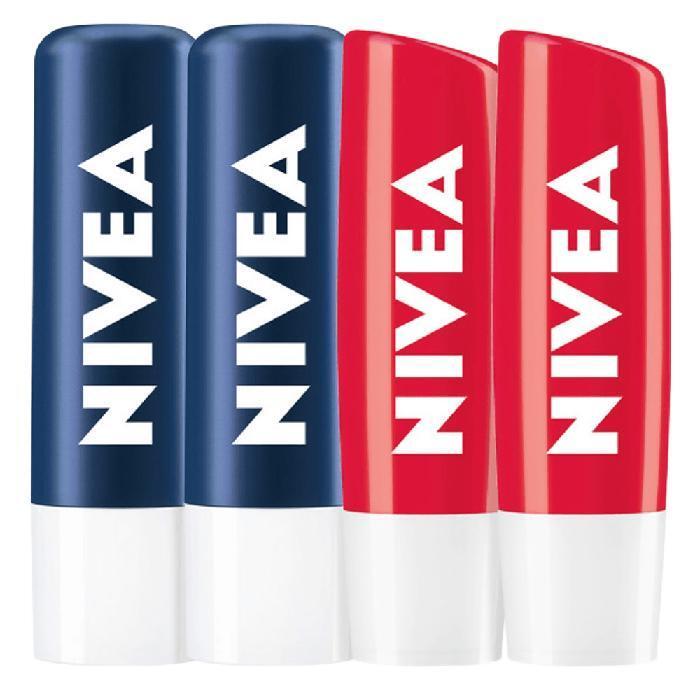 NIVEA Lip Balm Lip Care Lip Essence 4.8g 4ea Essential Man Strawberry Peach Lip Balm High Moisturizing (30322852)