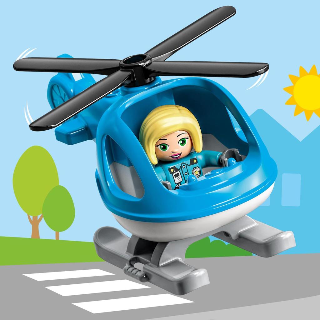 LEGO Duplo Duplo City Police Station Helicopter 10959 Toy Block Present Infant Baby Police Police Station Helicopter Boys Girls 2 Years Old and Up