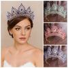 Элегантные барочные королевские тиары Сверкающие свадебные головные уборы Темпераментные женские обручи для волос Вечеринка по случаю дня рождения