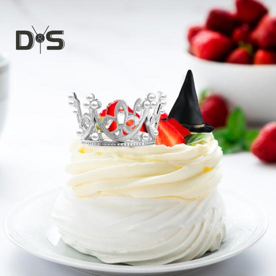 42 шт., принадлежности для вечеринки в стиле ведьмы, мини-шарики, украшения для торта, фантазийные шары, серебряная корона, черная шляпа ведьмы, набор для вечеринки по случаю дня рождения