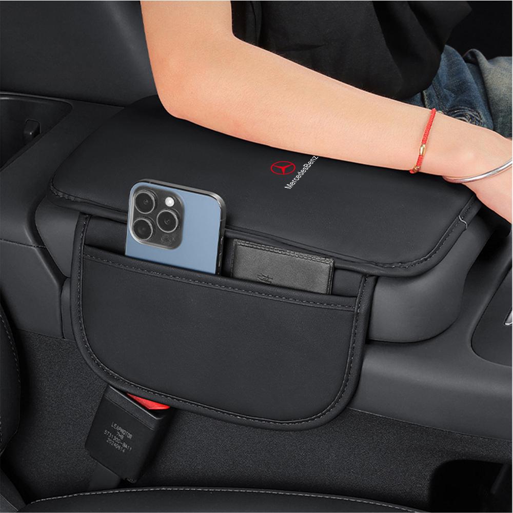 PU Leather Car Armrest Mat Accessories Center Console Protector Cover Cushion For Mercedes Benz AMG W124 W202 W203 W204 W210