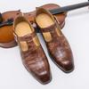 2025 Сандалии Мужские Летние Остроносые Кожаные Туфли Большого Размера Мужские Кожаные Туфли Обувь для Вождения Мужская Повседневная