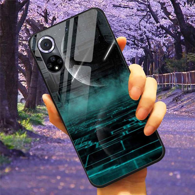 Чехол для Honor 50 Pro Закаленное Стекло Звездный Мрамор Жесткая Задняя Крышка для Телефона Huawei Honor 50 Чехлы Honor50 Защитные