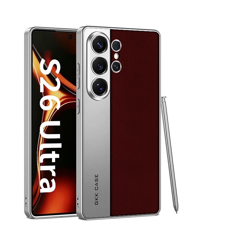 Применимо к чехлу для мобильного телефона Samsung S26Ultra S25Ultra гальванизированная гладкая кожа с мелкими отверстиями S24U/23U защитный чехол с ощущением кожи