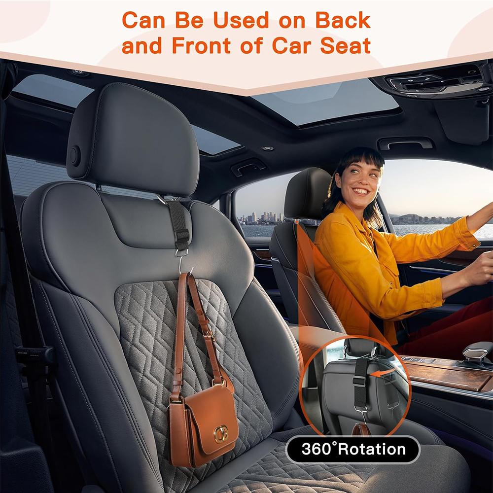 2 шт. Автомобильный крючок Универсальные крючки на подголовник сиденья автомобиля, Черный