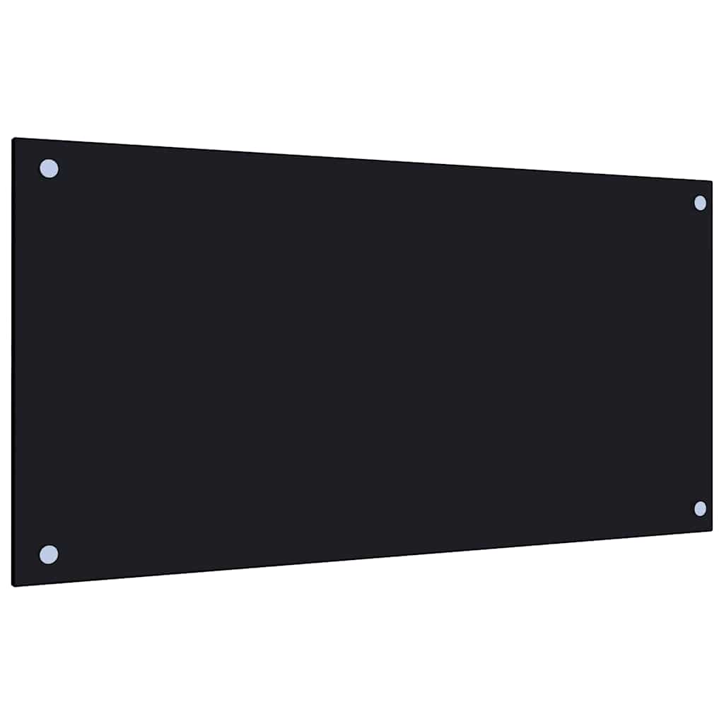 Black Kitchen Backsplash Tempered Glass 80 x 40 cm