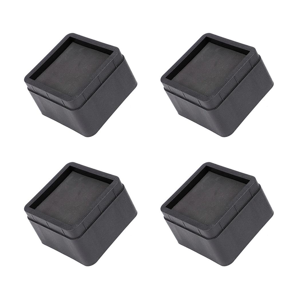 4 шт. прочные штабелируемые подставки для кроватей черные квадратные 2-дюймовые ножки мебели защитные напольные ножки