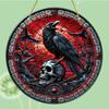 Crow Suncatcher 8"x8" - Colorful Skull Art for Windows & Walls, Perfect for All Seasons, Porch & Garden Decor, Ideal Gift Halloween Decorations