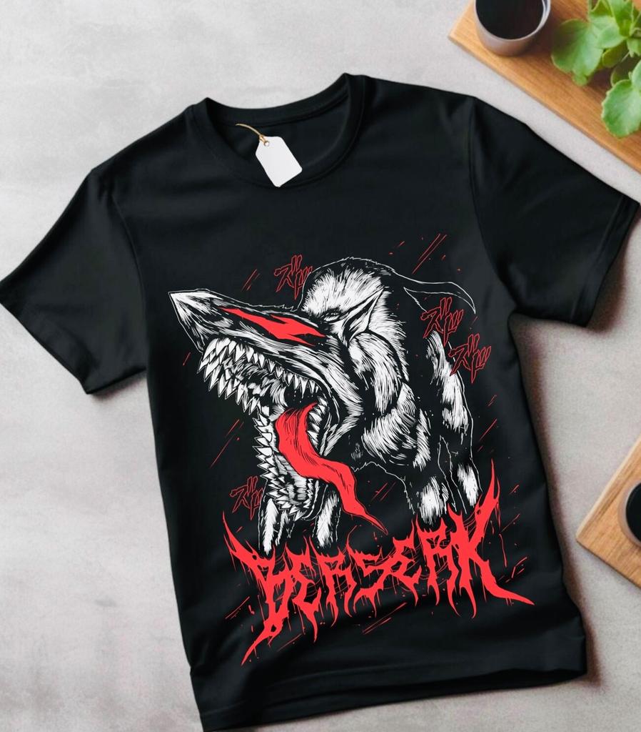 Футболка Berserk Манга Стрип Гатс Доспехи Берсерка Аниме Черная футболка подарок детям