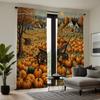 2 шт. HD Country Cottage Field Pumpkin garden car Декоративная занавеска Желтая завязка цифровая печать занавеска Стиль украшения дома