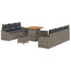 Garden Sofa Set with Cushions and Storage 10 pcs Grey