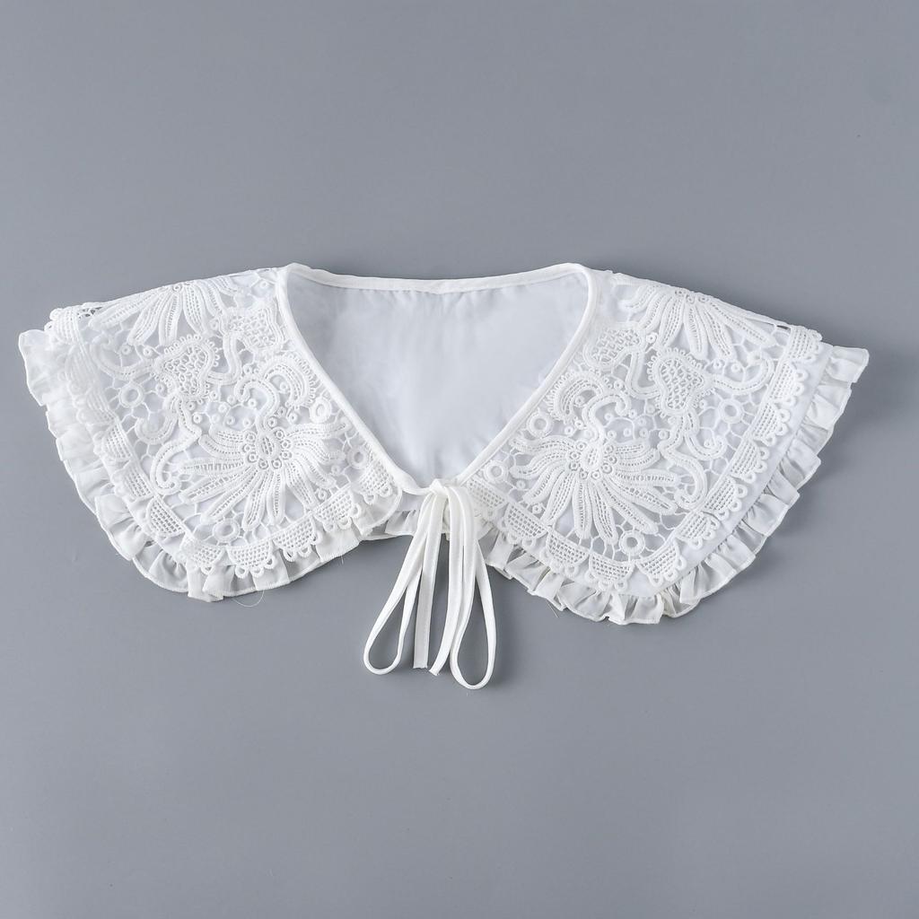 Fake Collar Shawl Wrap Shwal for Women's Shirt Embroidery Lace Necklace Vintage Detachable False Collar Short Capele
